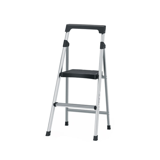Escalera Tubular Plegable Aluminio 2 Peldaños Truper ESTU-2A - Solución Segura para Trabajos en Altura hasta 1.68m - Antiderrapante Ligera Portátil