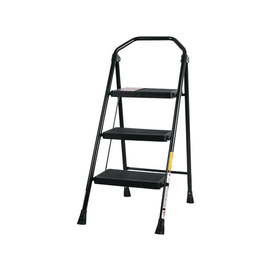 Escalera Tubular Plegable TRUPER 3 Peldaños Antiderrapantes - Solución Compacta para Trabajos en Altura Seguros - Acero Resistente con Barandal Ergonómico