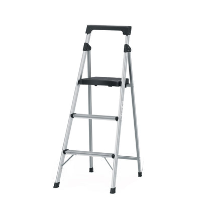 Escalera Tubular Plegable Truper 3 Peldaños Aluminio Antiderrapante - Solución Segura para Trabajos en Altura hasta 1.68m - ESTU-3A