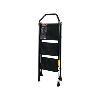 Escalera Tubular Plegable TRUPER 3 Peldaños Antiderrapantes - Solución Compacta para Trabajos en Altura Seguros - Acero Resistente con Barandal Ergonómico