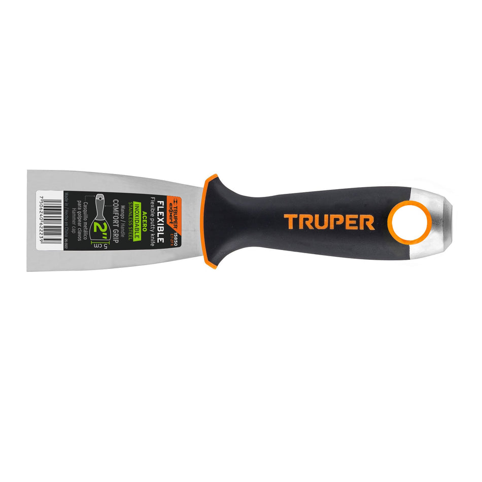 Espátula Flexible 2 Pulgadas ET-2FX Acero Inoxidable Anticorrosión - Comfort Grip Expert para Aplicación Precisa de Masilla y Pintura