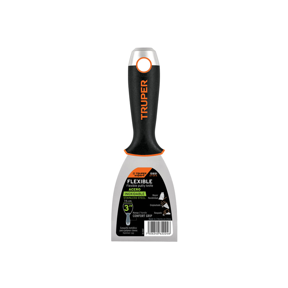 Espátula Flexible 3 Pulgadas ET-3FX Acero Inoxidable EXPERT - Solución Profesional para Trabajos de Precisión y Acabados Perfectos