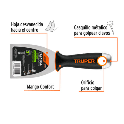 Espátula Flexible 3 Pulgadas ET-3FX Acero Inoxidable EXPERT - Solución Profesional para Trabajos de Precisión y Acabados Perfectos