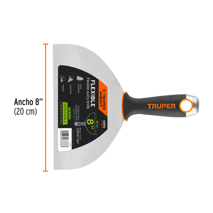 Espátula Flexible 8 Pulgadas ET-8FX EXPERT - Acero Inoxidable Anticorrosión para Acabados Perfectos en Construcción y Remodelación