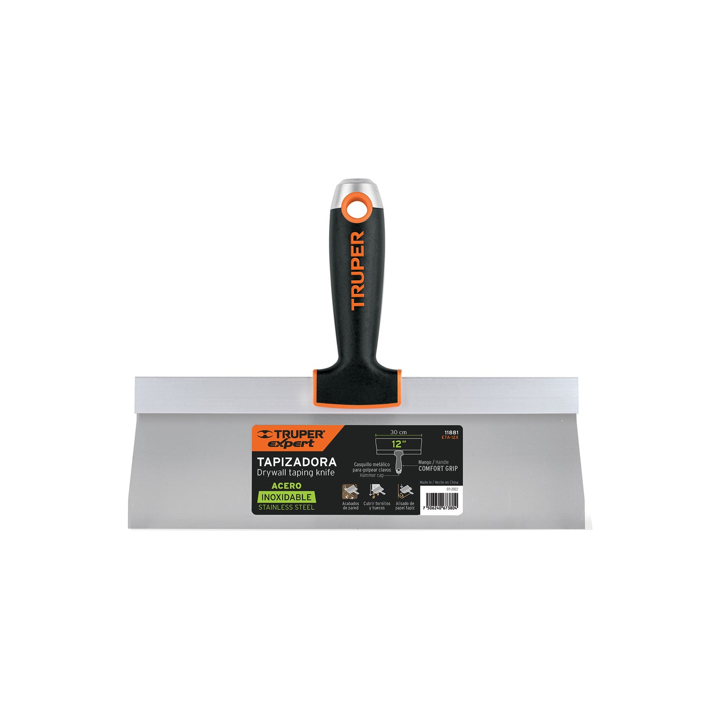 Espátula Tapizadora Profesional 12 Pulgadas Acero Inoxidable ETA-12X - Truper Expert Anticorrosión Mango Ergonómico para Tapicería y Acabados