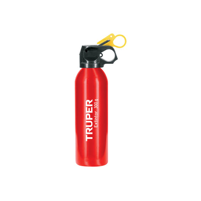 Extintor desechable TRUPER 300 g con polvo tipo ABC. Ideal para hogar, oficina y vehículos