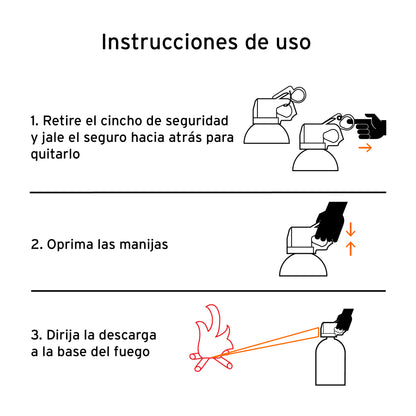 Extintor desechable TRUPER 300 g con polvo tipo ABC. Ideal para hogar, oficina y vehículos