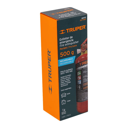 Extintor Portátil TRUPER 0.5 kg Polvo Tipo ABC Recargable