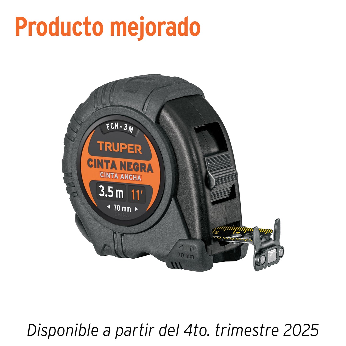 Flexómetro Contra Impactos 3m Truper FCN-3M - Cinta Negra 13mm Resistente con Triple Imán - Solución Profesional para Medición Precisa en Construcción