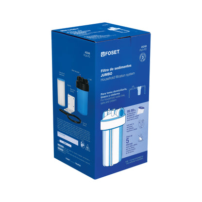 Filtro de Sedimentos Jumbo FOSET FILA-P2 - Elimina Tierra y Arena del Agua - Protege Tuberías y Llaves