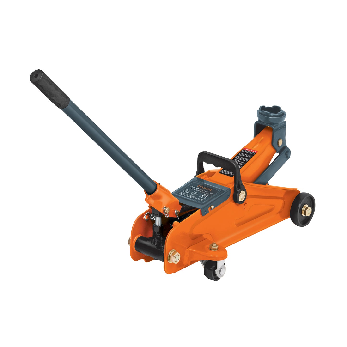Gato Hidráulico de Patín 2 Toneladas Truper GAPA-2E - Levantamiento Seguro con Ruedas Giratorias y Válvula de Seguridad - 30 Movimientos