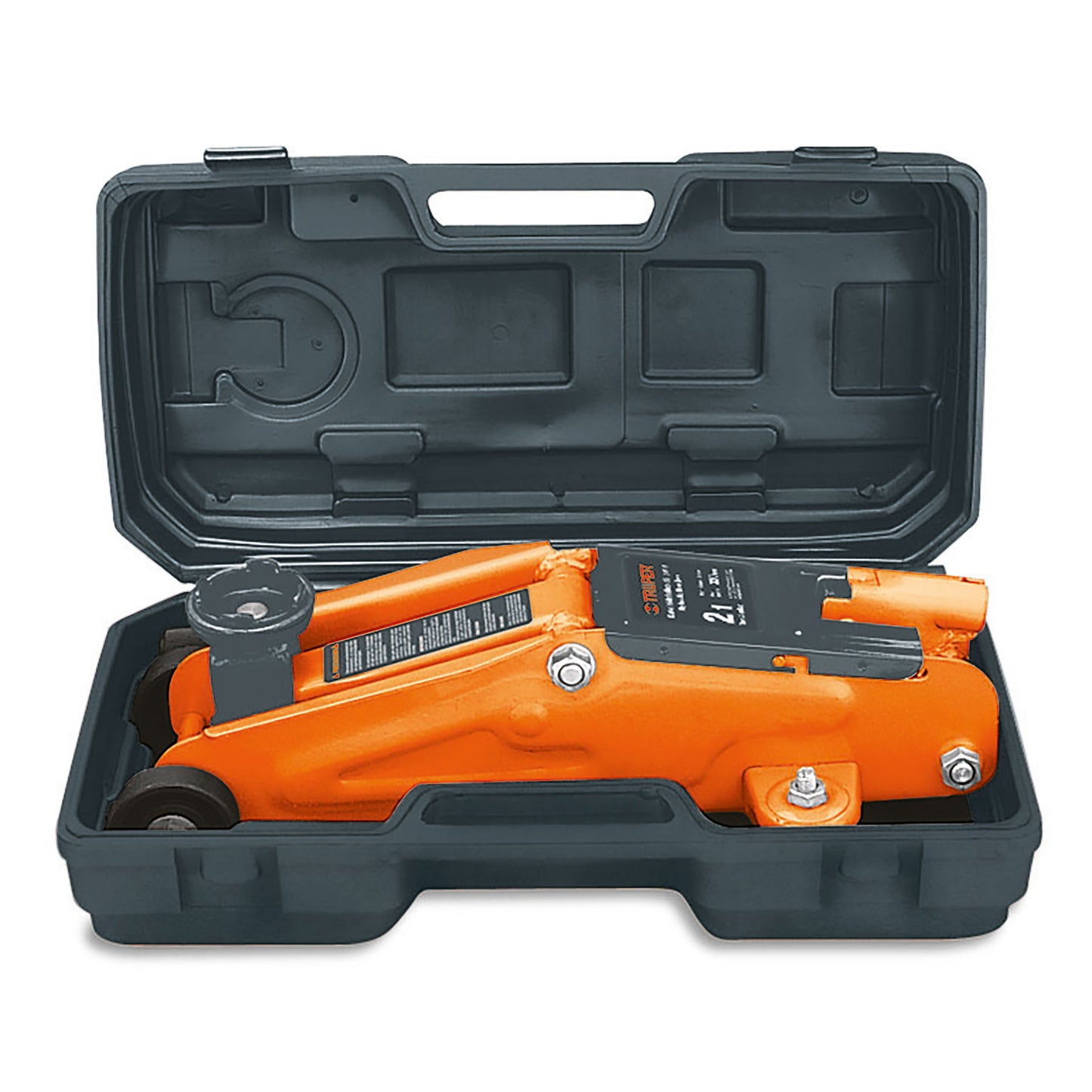 Gato Hidráulico de Patín 2 Toneladas Truper GAPA-2EM - Levantamiento Seguro de Vehículos con Ruedas Giratorias y Maletín