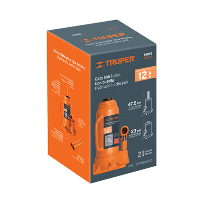 Gato Hidráulico de Botella 12 Ton Truper GAT-12 - Levantamiento Seguro de Vehículos Pesados con Base Estable