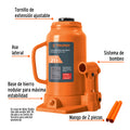 Gato Hidráulico de Botella Truper GAT-20 21 Toneladas - Solución Profesional para Levantamiento Pesado con Base Estable y Válvula de Seguridad