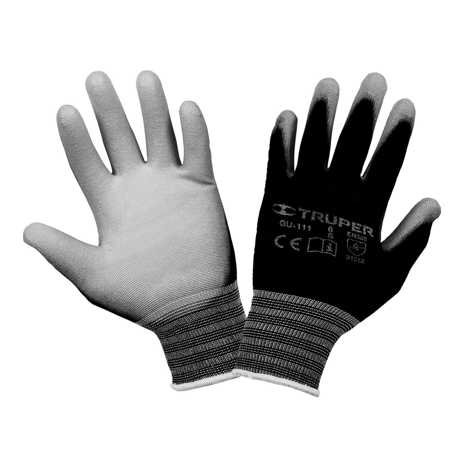 Guantes de Nylon con Recubrimiento Poliuretano TRUPER GU-111 - Máxima Destreza y Sensibilidad para Manejo Preciso de Piezas Pequeñas