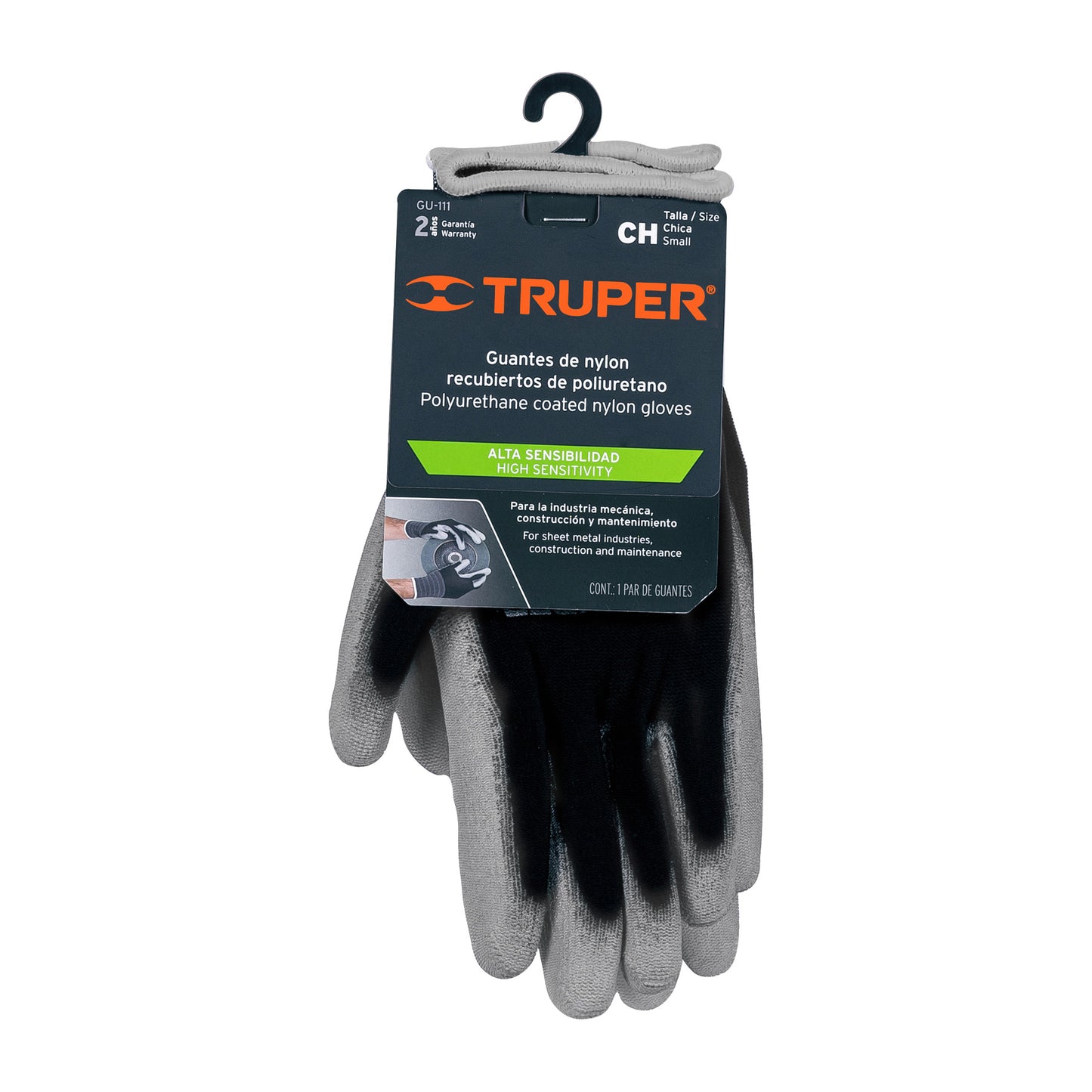 Guantes de Nylon con Recubrimiento Poliuretano TRUPER GU-111 - Máxima Destreza y Sensibilidad para Manejo Preciso de Piezas Pequeñas