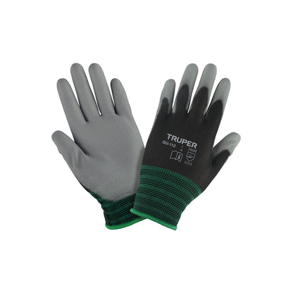Guantes de Trabajo TRUPER GU-112 Nylon con Recubrimiento Poliuretano Talla M - Máxima Destreza y Sensibilidad para Manejo de Piezas Pequeñas
