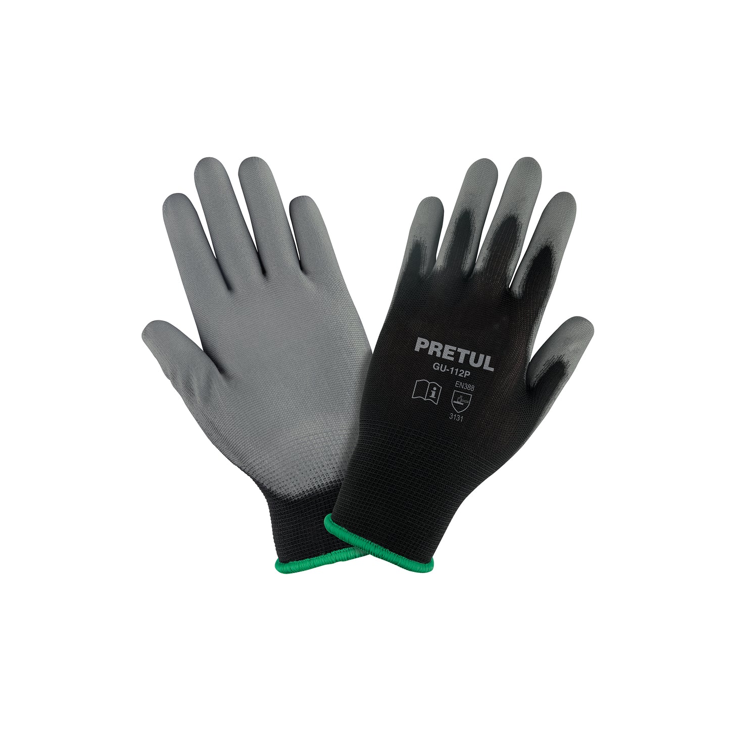 Guantes de Nylon con Recubrimiento Poliuretano PRETUL GU-112P - Protección y Destreza para Trabajo de Precisión Talla M