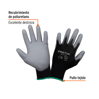 Guantes de Nylon con Poliuretano Truper GU-114 XG - Máxima Destreza y Sensibilidad para Manejo de Piezas Pequeñas