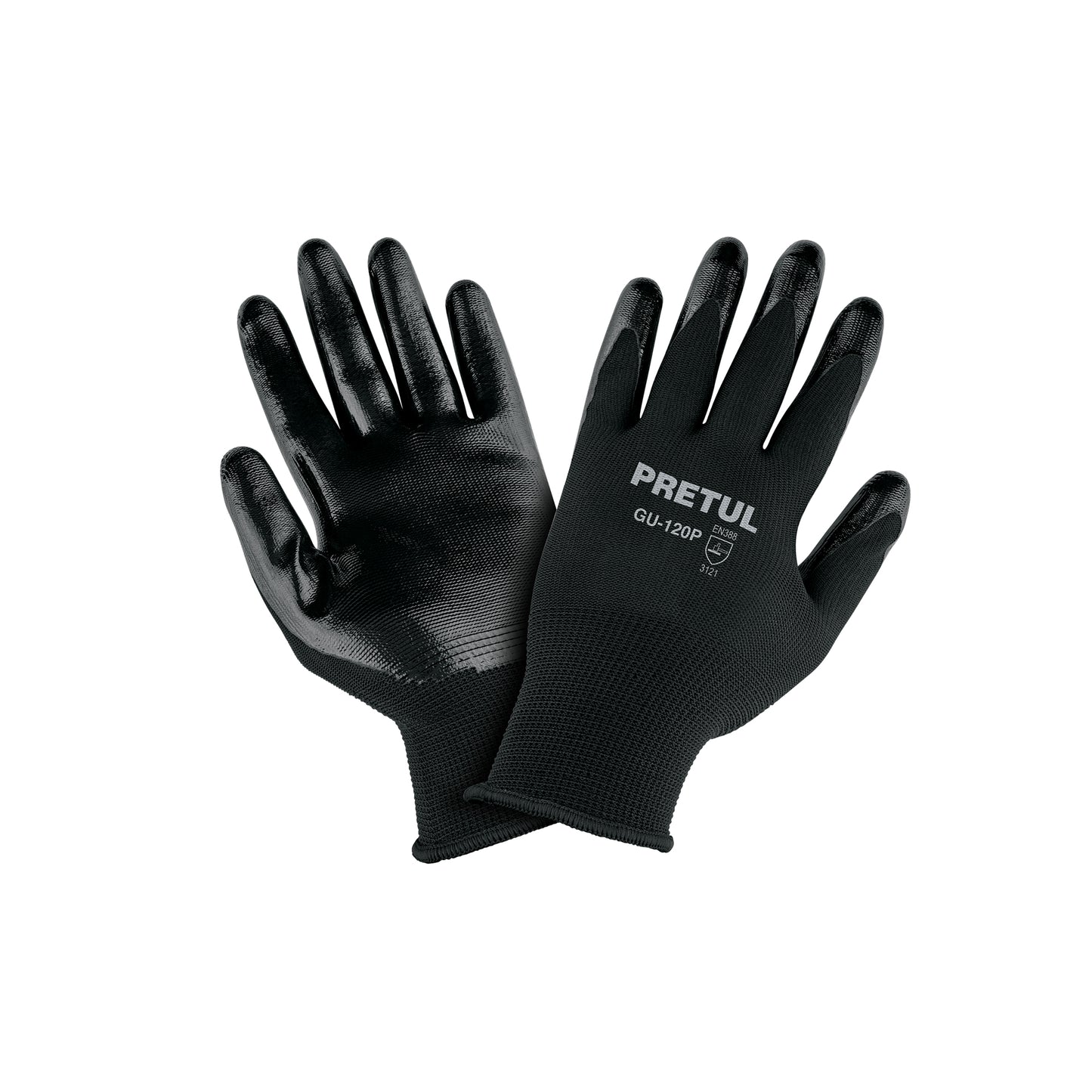 Guantes de Nitrilo GU-120P Pretul - Protección Antideslizante para Trabajo Húmedo y Seco - Resistentes a Abrasión