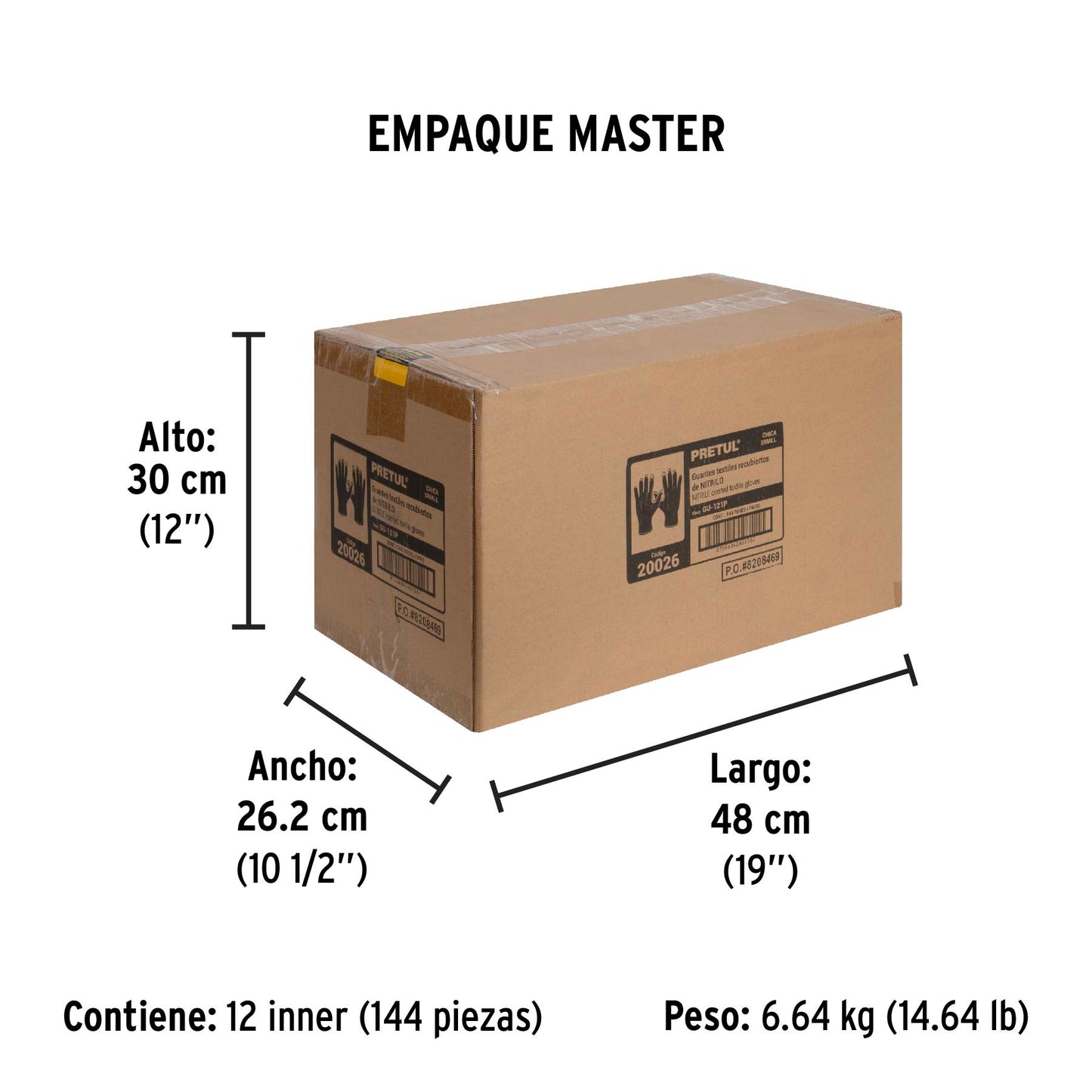 Guantes de Trabajo Nitrilo PRETUL GU-121P - Protección Antideslizante para Manos en Trabajos Húmedos y Secos - Nylon Recubierto Resistente Abrasión - Agarre Seguro Superficies Mojadas