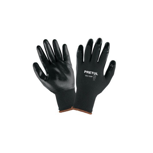 Guantes de Nitrilo Pretul GU-124P - Protección Antideslizante para Trabajo Húmedo y Seco XG