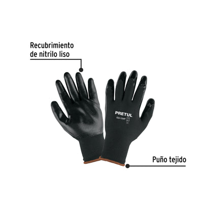 Guantes de Nitrilo Pretul GU-124P - Protección Antideslizante para Trabajo Húmedo y Seco XG