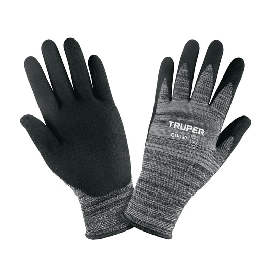 Guantes de Trabajo Nitrilo Arenoso GU-130 Truper - Resistentes Aceites Grasas Solventes - Protección Industrial Antideslizante