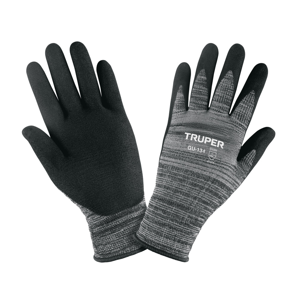 Guantes de Nitrilo TRUPER GU-133 - Protección Profesional Antideslizante para Trabajo con Aceites y Solventes - Talla G