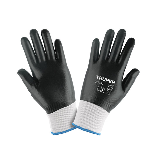 Guantes de Seguridad Industrial TRUPER GU-152 - Nitrilo Resistente a Aceites y Grasas - Talla M - Protección Profesional