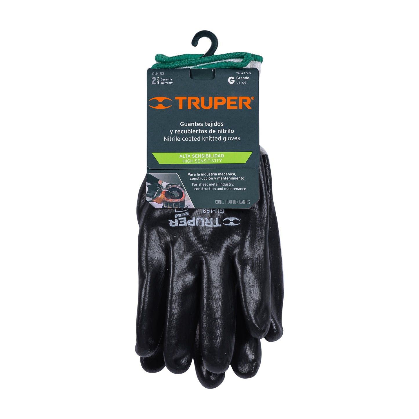 Guantes de Nitrilo TRUPER GU-153 - Resistentes a Aceites y Grasas - Protección Industrial Profesional