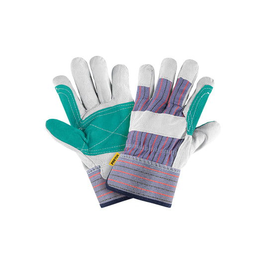 Guantes de Carnaza y Loneta PRETUL GU-215P - Protección Profesional contra Chispas y Abrasión para Soldadura y Construcción