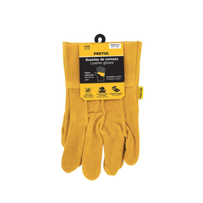 Guantes de Carnaza Cortos PRETUL GU-225 - Protección Industrial contra Chispas y Abrasión para Manejo de Metales