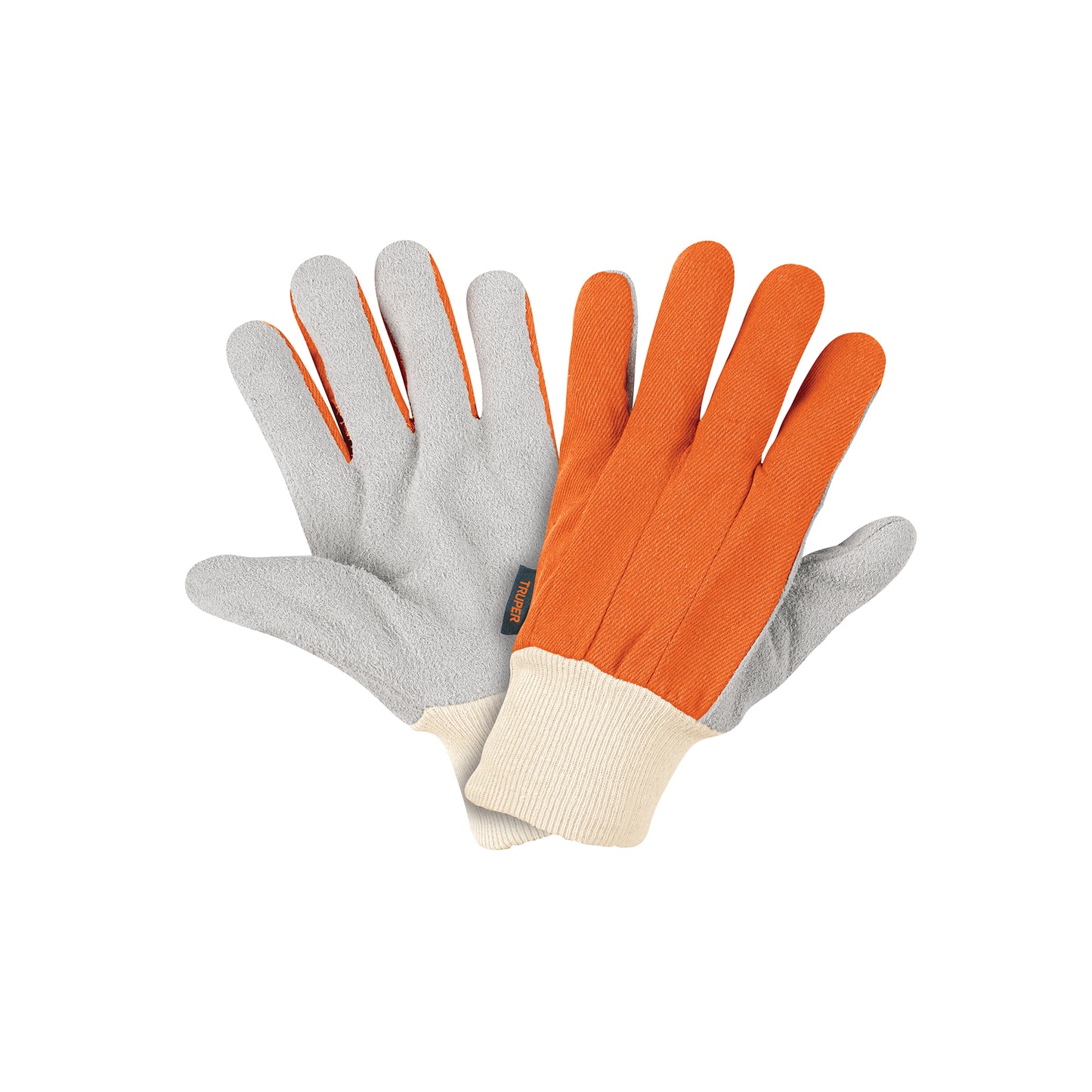 Guantes de Carnaza y Loneta TRUPER GU-265 - Protección Profesional para Construcción, Jardinería y Mantenimiento - Resistentes y Transpirables