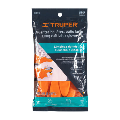 Guantes de Látex TRUPER GU-311 - Protección Química Antiderrapante para Limpieza Industrial y Doméstica