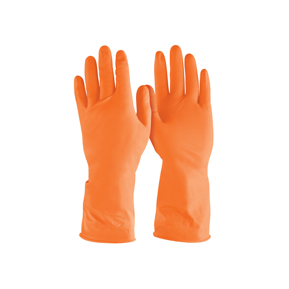 Guantes de Látex Truper GU-314 Extra Grandes para Limpieza con Químicos - Protección Antiderrapante con Puño Enrollado y Forro de Algodón - Resistentes a Detergentes y Productos Químicos Ligeros