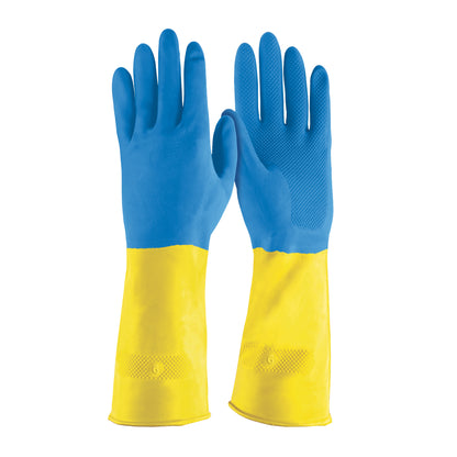 Guantes de Látex Reforzados TRUPER GU-333 - Protección Química Antiderrapante para Limpieza Industrial con Ácidos y Cáusticos