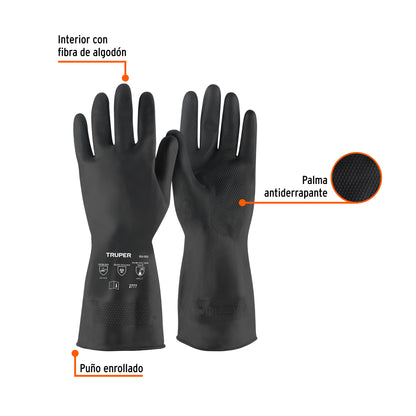 Guantes de Látex TRUPER GU-352 Antiderrapantes para Pintor - Protección Química Profesional Talla M