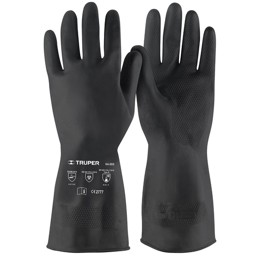 Guantes de Látex TRUPER GU-353 - Protección Química Antiderrapante para Pintura y Agricultura - Talla G