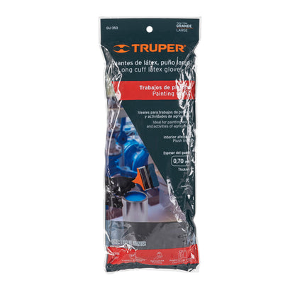 Guantes de Látex TRUPER GU-353 - Protección Química Antiderrapante para Pintura y Agricultura - Talla G