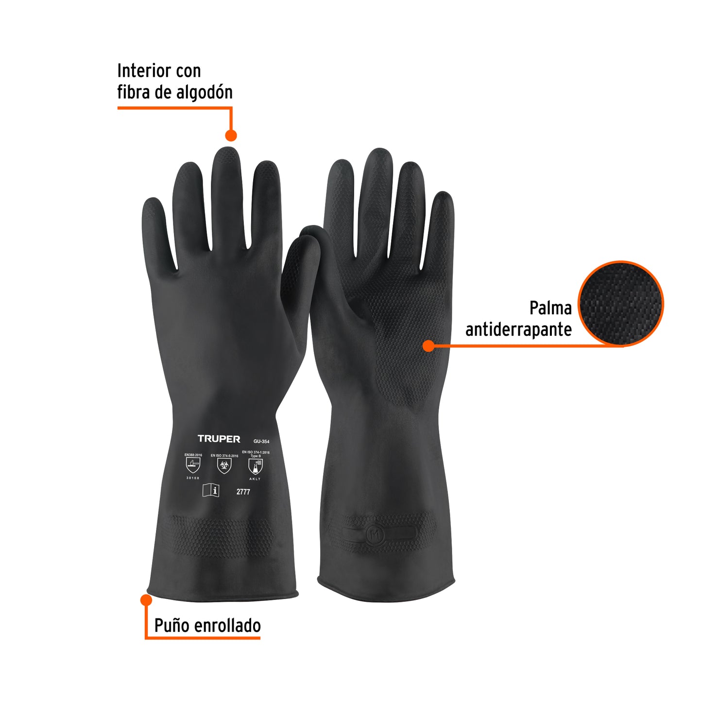 Guantes de Látex Antiderrapantes Truper XG - Protección Química para Pintura y Agricultura - Resistentes al Desgarre