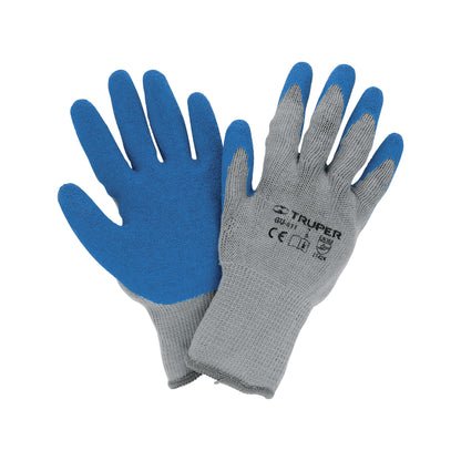 Guantes de Seguridad Industrial Truper GU-411 - Poliéster con Recubrimiento de Látex Antideslizante para Protección contra Cortes en Construcción y Carpintería