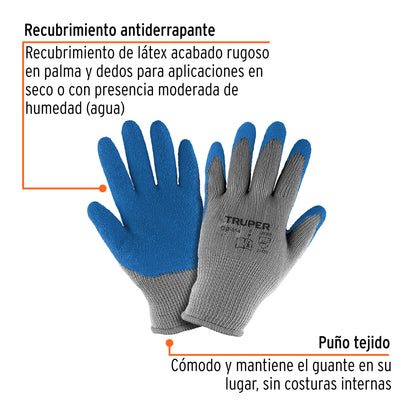 Guantes de Seguridad Industrial Truper GU-414 - Protección Anticortes con Recubrimiento Látex para Carpintería y Construcción