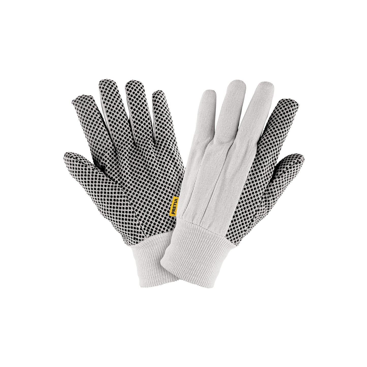Guantes de Algodón con Puntos PVC PRETUL GU-455 - Protección y Agarre Superior para Trabajo General, Automotriz y Jardinería