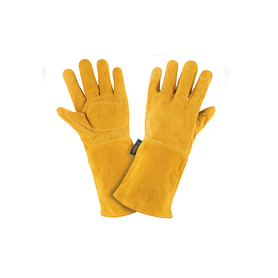 Guantes de Carnaza Largos TRUPER GU-525 - Protección Profesional para Soldadura y Herrería