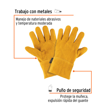 Guantes de Carnaza Cortos TRUPER GU-535 - Protección Profesional para Soldadura y Herrería