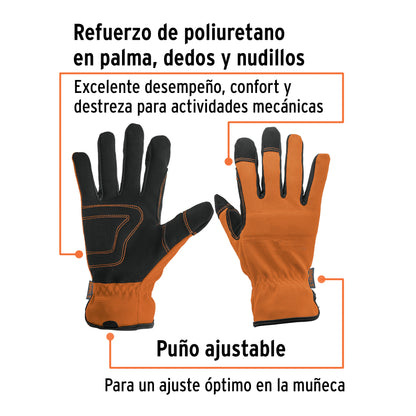 Guantes Mecánico TRUPER GU-615 Palma Reforzada Carnaza Sintética - Protección Profesional Herramientas Eléctricas
