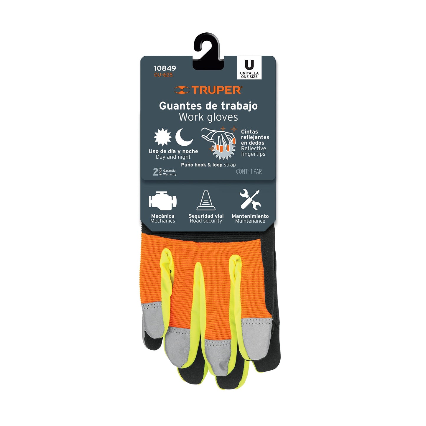 Guantes Mecánico Alta Visibilidad TRUPER GU-625 - Protección Profesional Carreteras Señalización