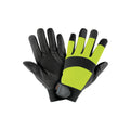 Guantes Mecánicos Alta Visibilidad Verde Antiderrapantes - Protección Contra Grasa y Aceite - Palma Poliuretano Transpirable GU-645