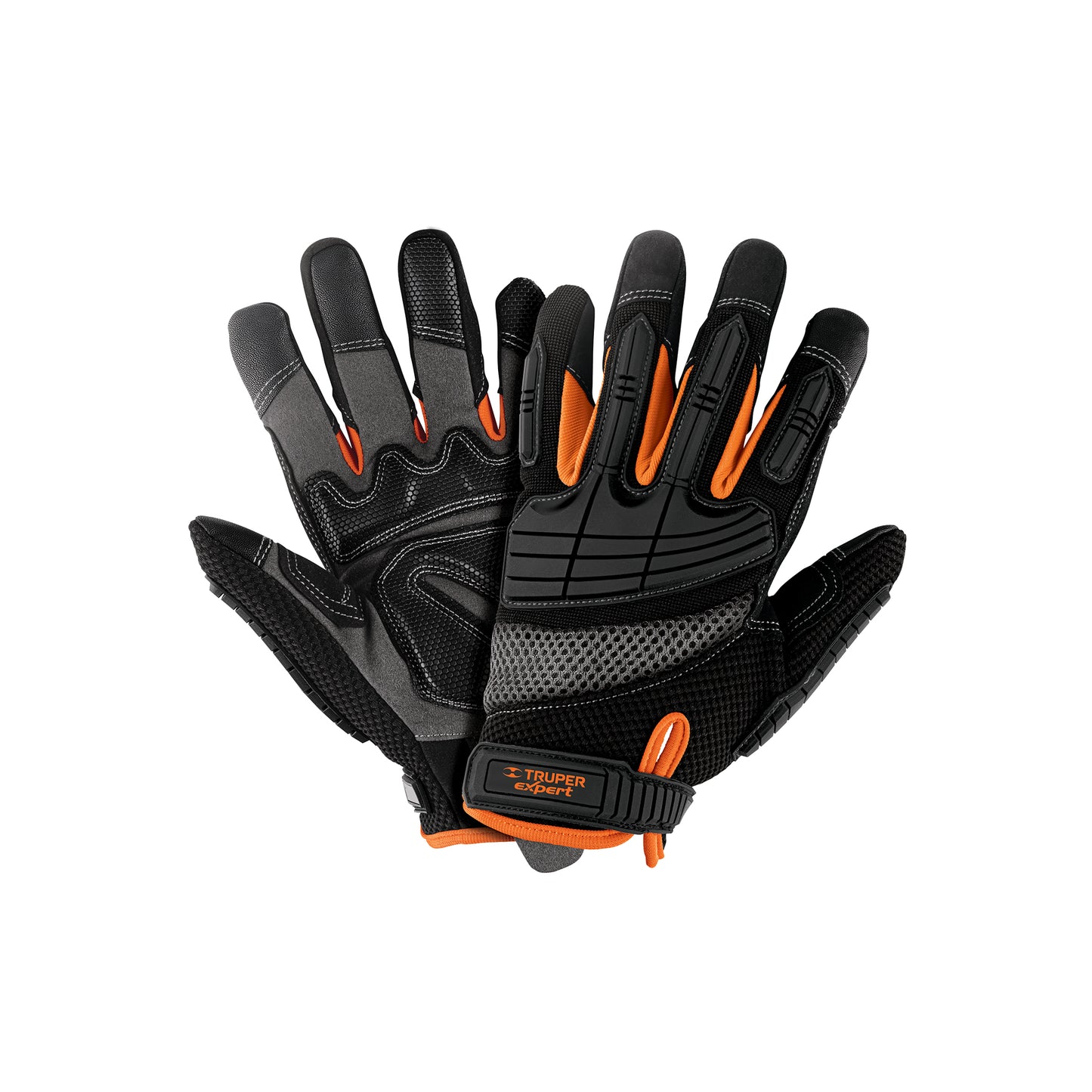 Guantes Mecánicos Anti-Impacto TRUPER GU-665 - Protección PVC Nudillos, Palma Antiderrapante, Táctil Compatible - Solución Profesional para Operadores Maquinaria y Herramientas